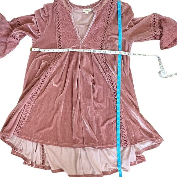 POL Blush Velvet Boho Tunic Dress MCottagecore Fall Layering Fairy Softgirl - Picture 7 of 11